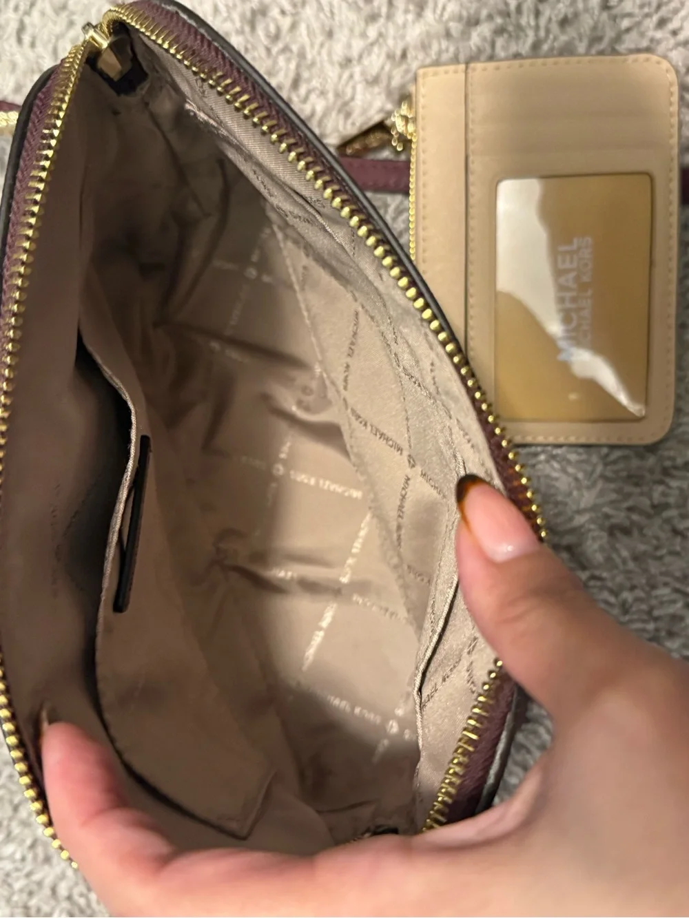 Michael Kors Plum Saffiano Leather Crossbody with Gold Hardware